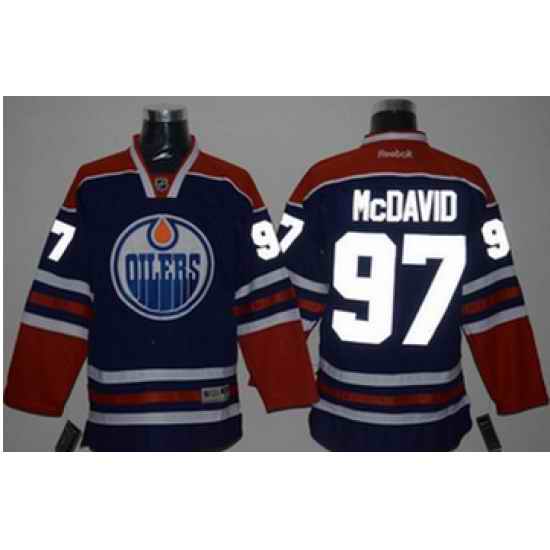 Edmonton Oilers #97 Connor McDavid Light Blue Reflective Version Stitched NHL Jersey